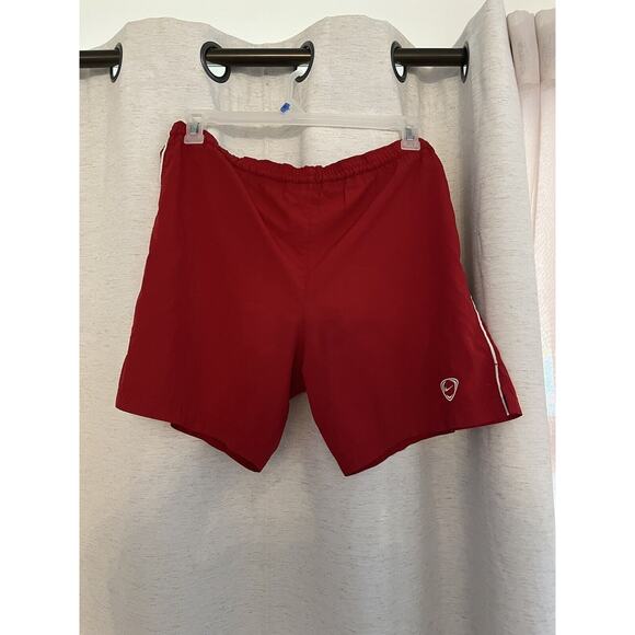 Nike Shorts Men’s Small Red Gray Shield Short Jogging Running Gym Athleisure - Picture 1 of 6